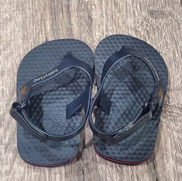 Baby GAP Flip Flops Size 0-3M Baby Navy Flip Flops - Picture 5 of 9